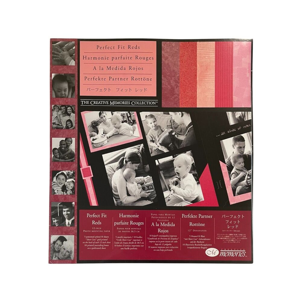 PERFECT FIT REDS Creative Memories Designer Paper Pack 10 x 12 NEW NWT